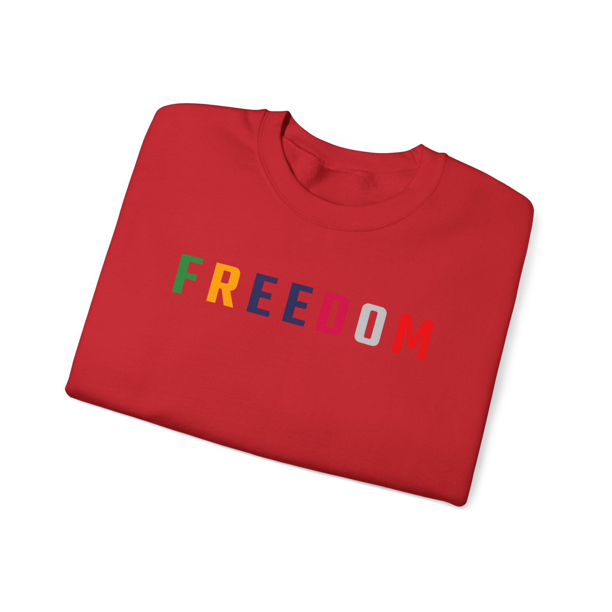 Freedom Crewneck Sweatshirt — "Freedom" Front & Raised Fist Back (Since 1776) - Image 70