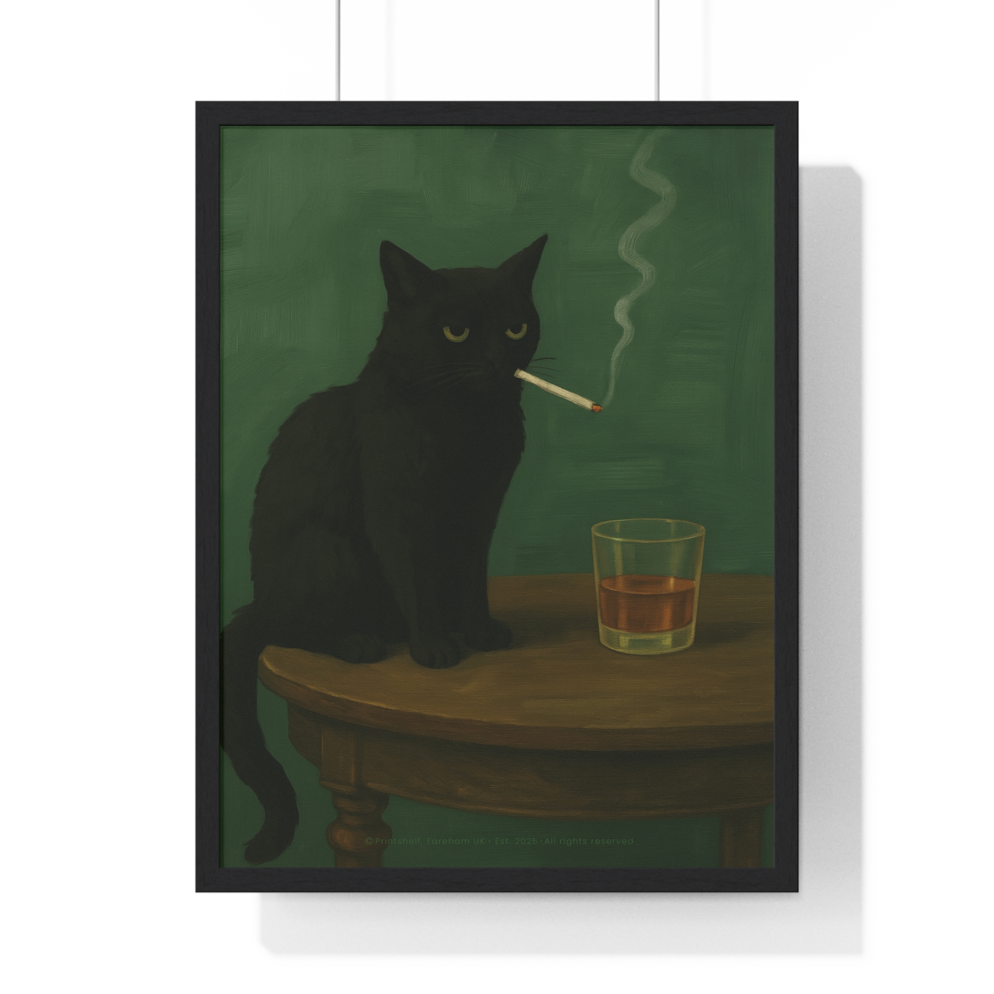 Framed Poster — Noir Cat with Whiskey & Cigarette Wall Art - Image 19