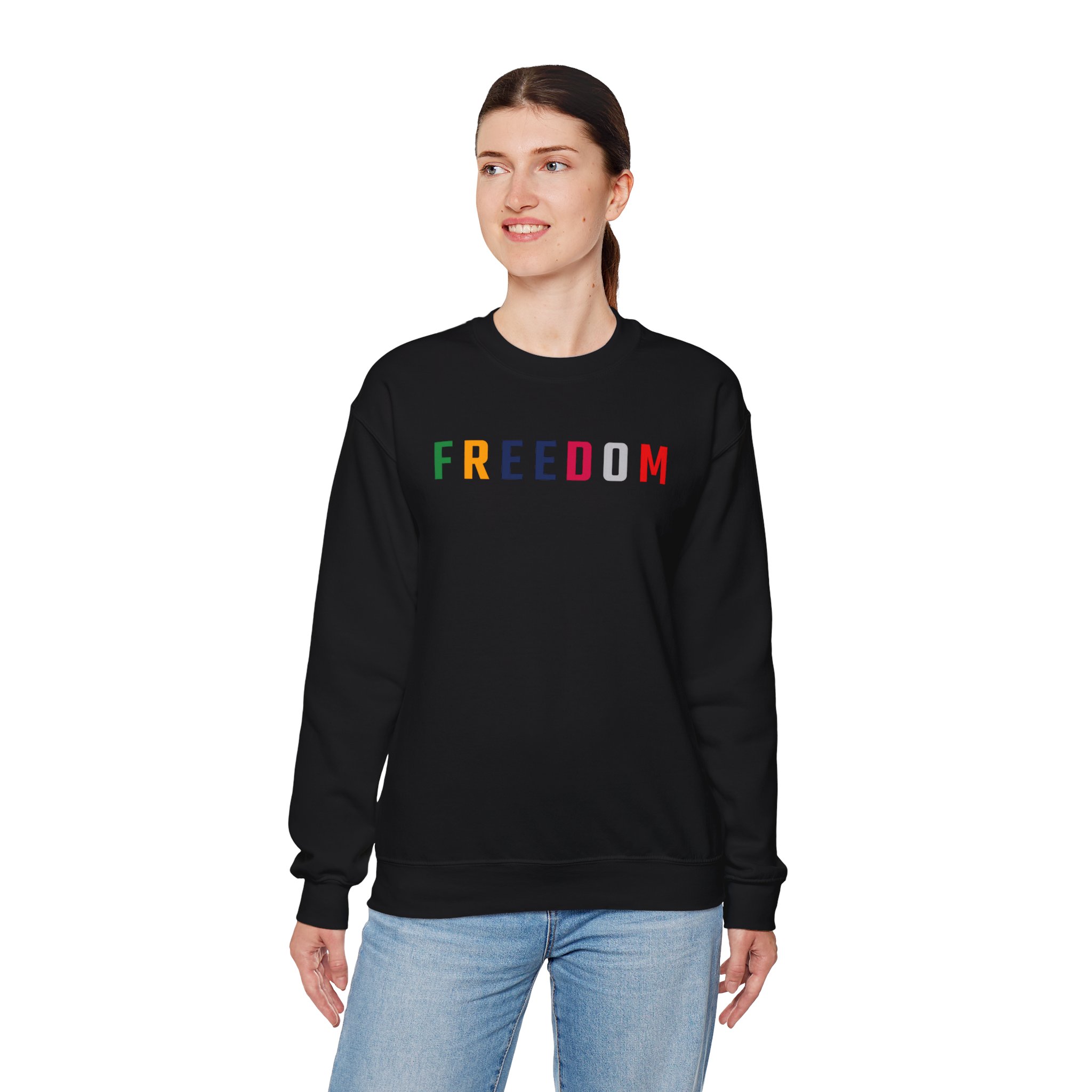 Freedom Crewneck Sweatshirt — "Freedom" Front & Raised Fist Back (Since 1776) - Image 19