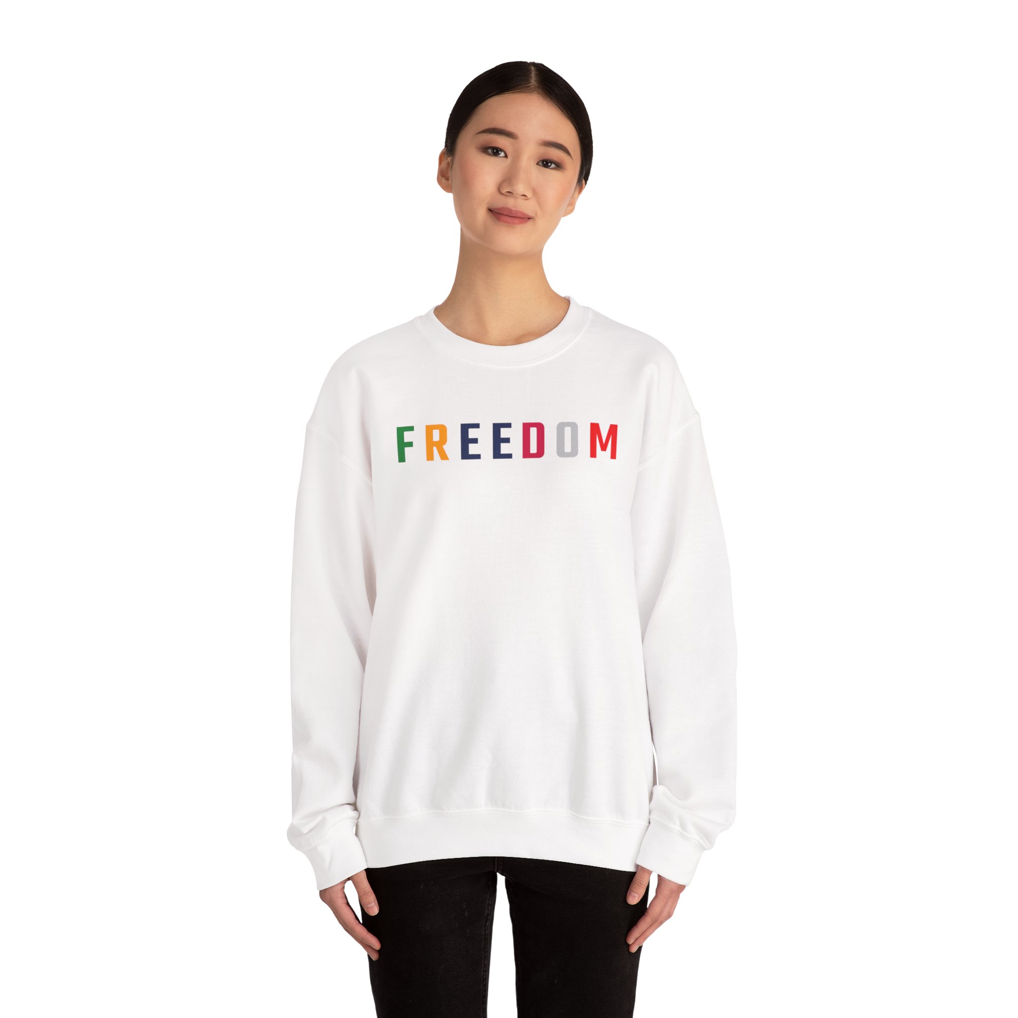 Freedom Crewneck Sweatshirt — "Freedom" Front & Raised Fist Back (Since 1776) - Image 26