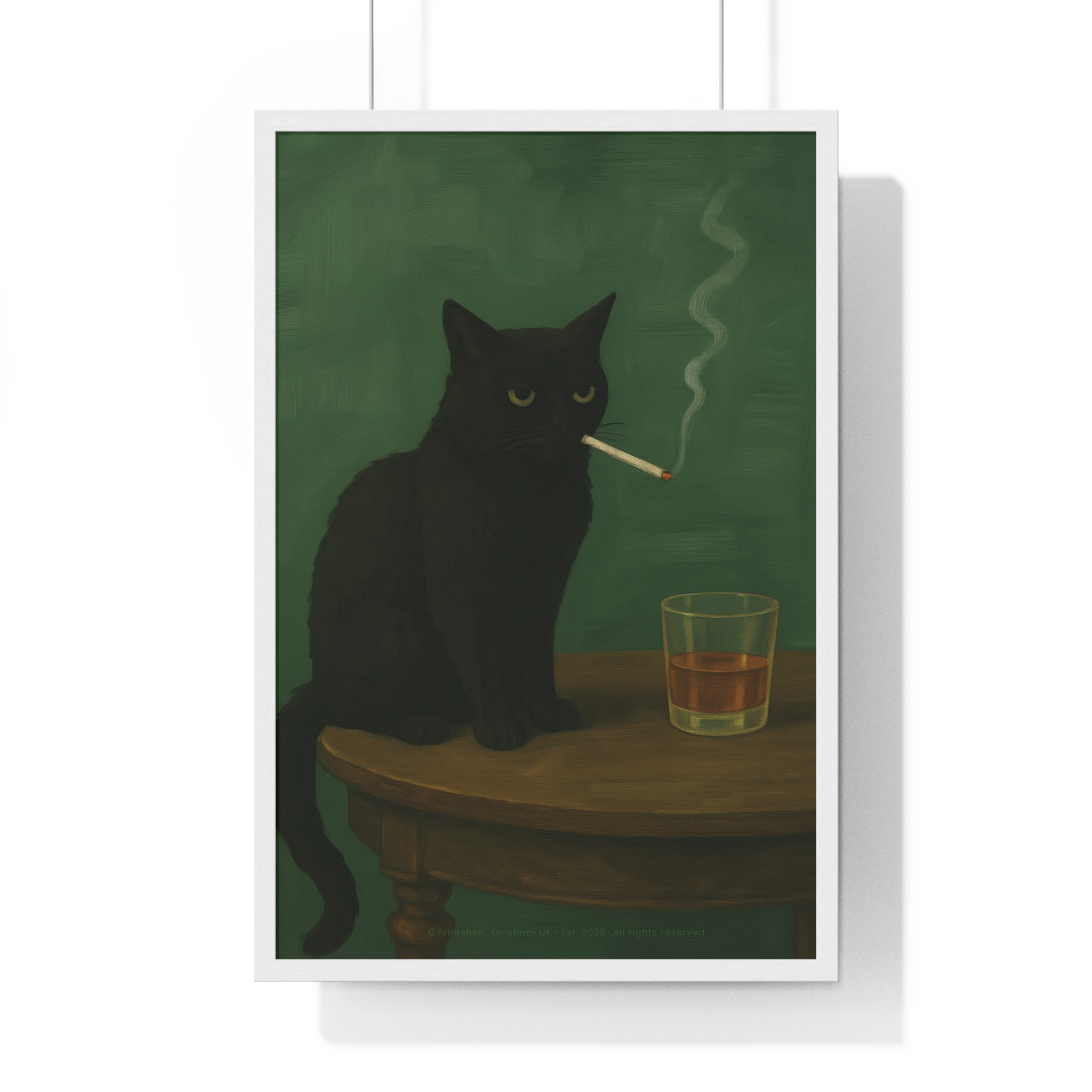 Framed Poster — Noir Cat with Whiskey & Cigarette Wall Art - Image 40