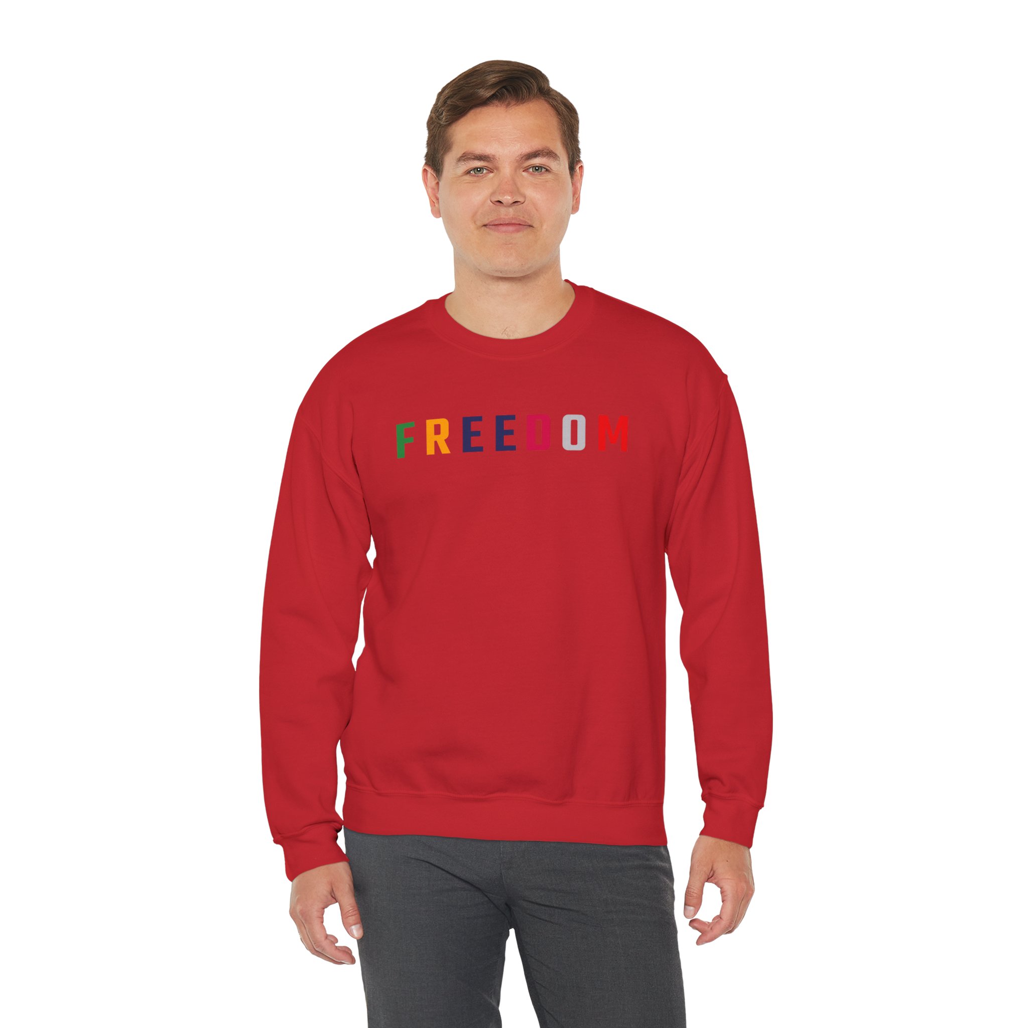 Freedom Crewneck Sweatshirt — "Freedom" Front & Raised Fist Back (Since 1776) - Image 73