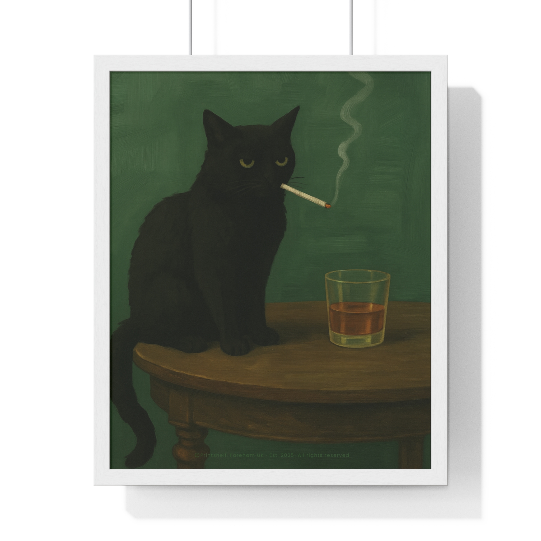 Framed Poster — Noir Cat with Whiskey & Cigarette Wall Art - Image 37