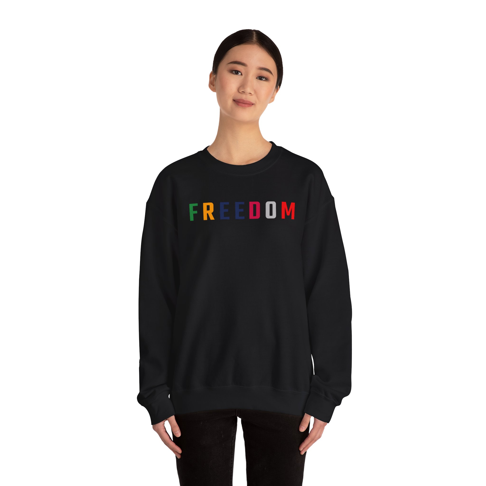 Freedom Crewneck Sweatshirt — "Freedom" Front & Raised Fist Back (Since 1776) - Image 15