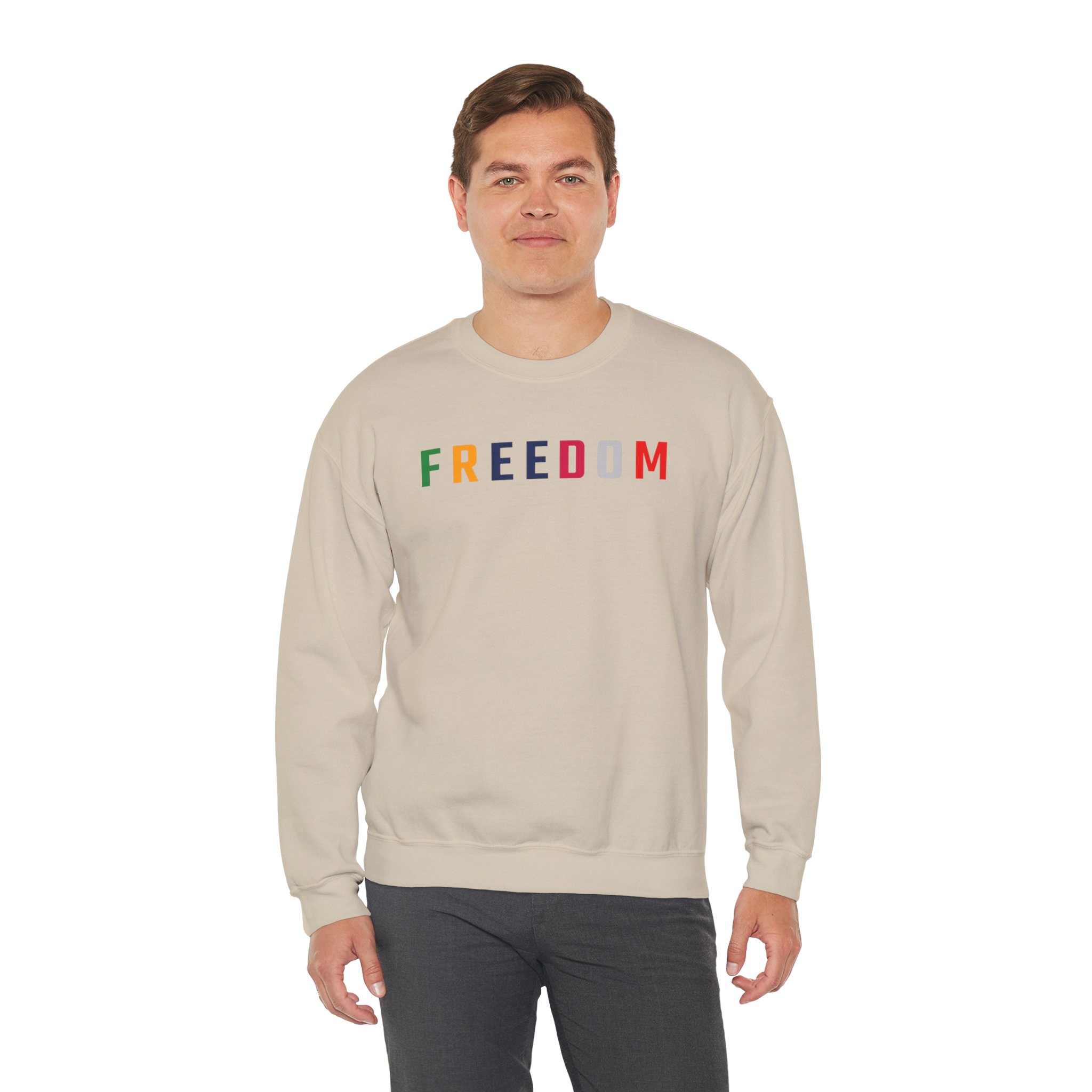 Freedom Crewneck Sweatshirt — "Freedom" Front & Raised Fist Back (Since 1776) - Image 40