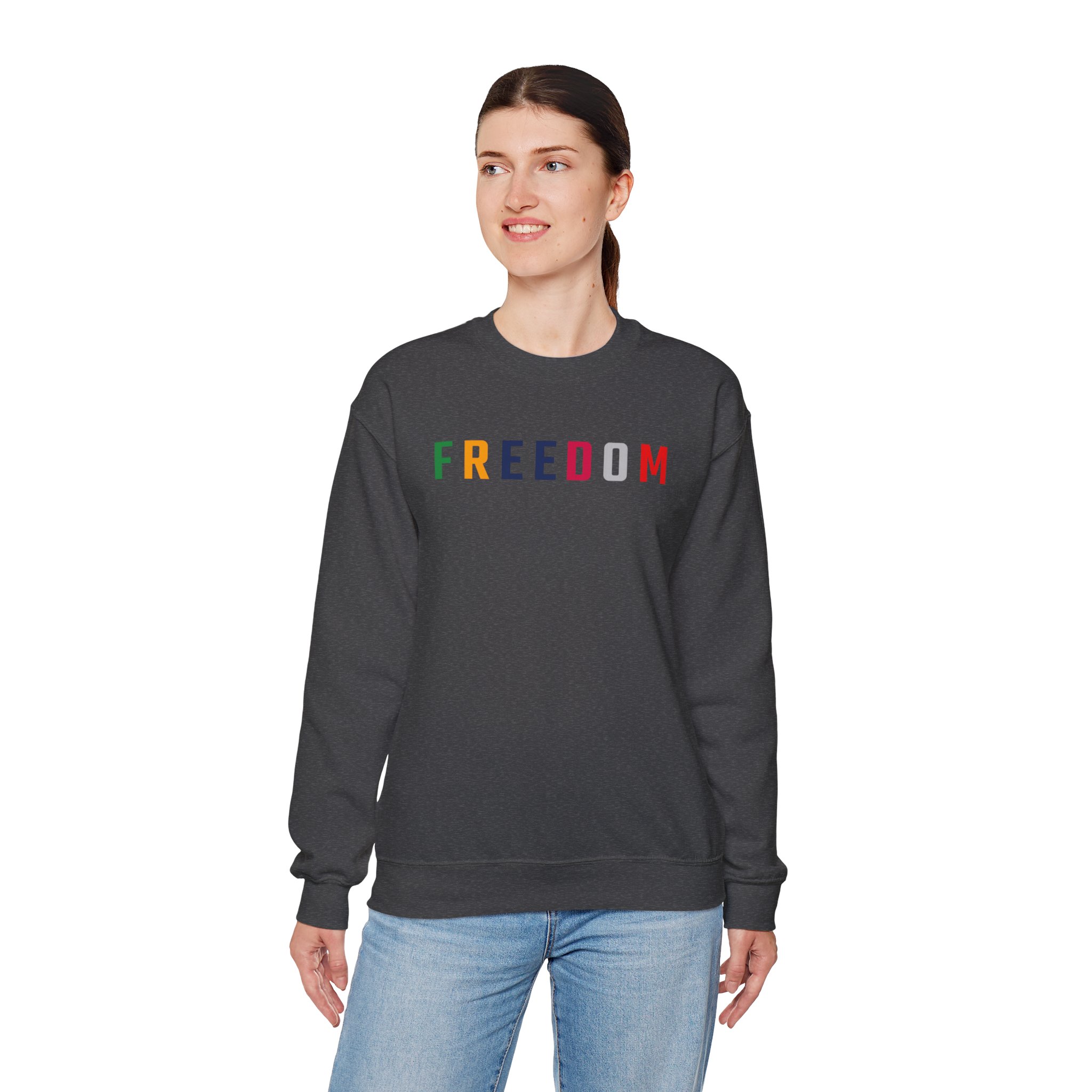 Freedom Crewneck Sweatshirt — "Freedom" Front & Raised Fist Back (Since 1776) - Image 8