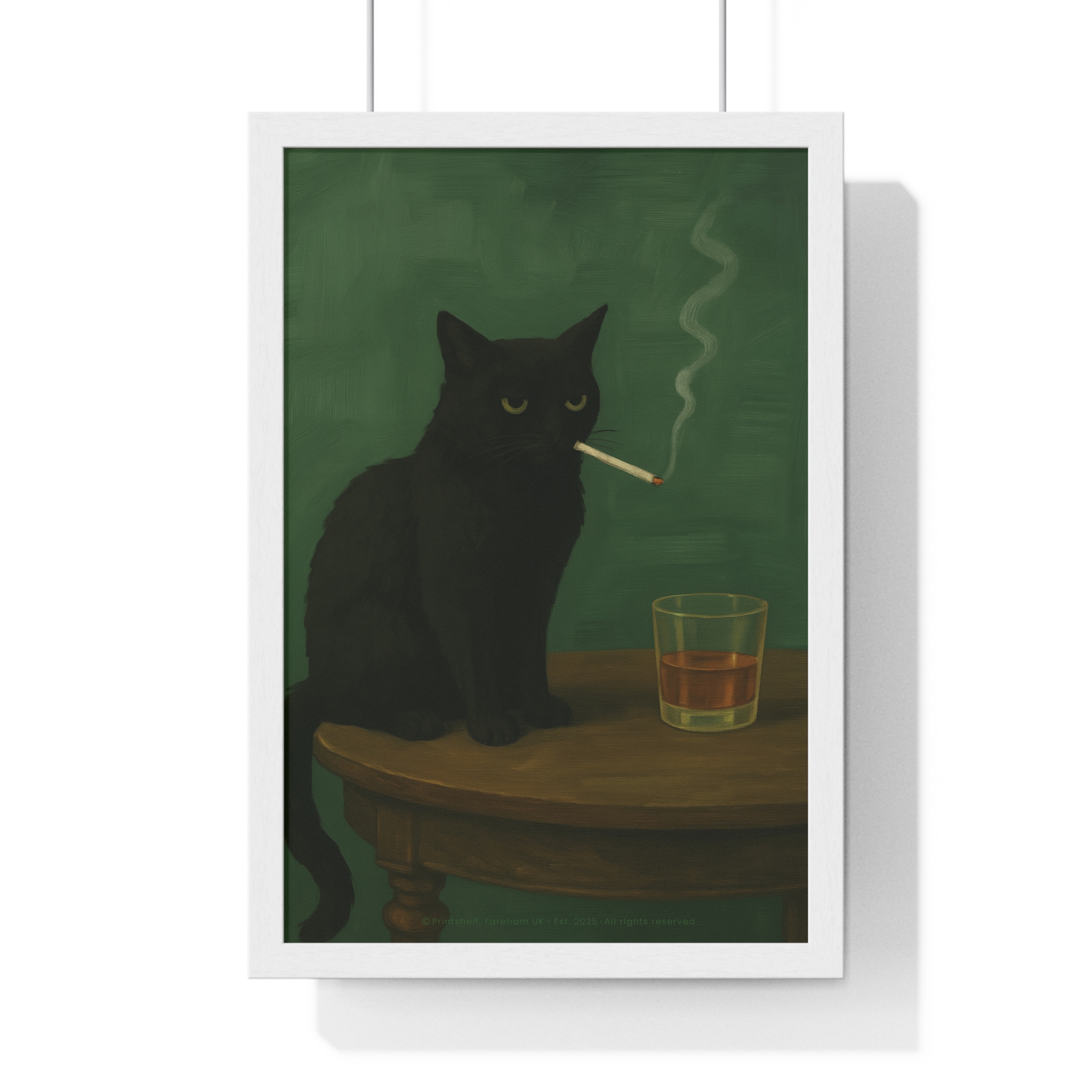 Framed Poster — Noir Cat with Whiskey & Cigarette Wall Art - Image 16