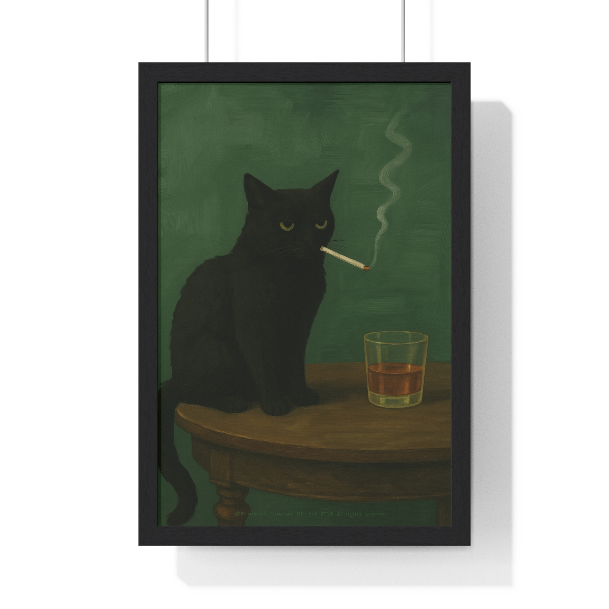 Framed Poster — Noir Cat with Whiskey & Cigarette Wall Art - Image 13