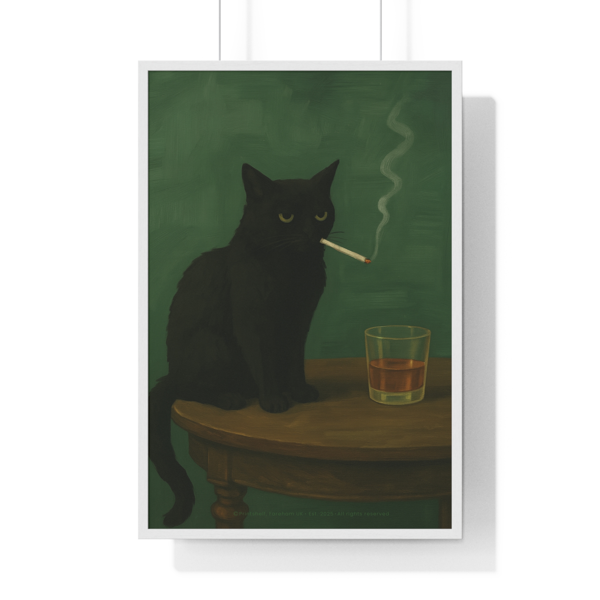 Framed Poster — Noir Cat with Whiskey & Cigarette Wall Art - Image 28