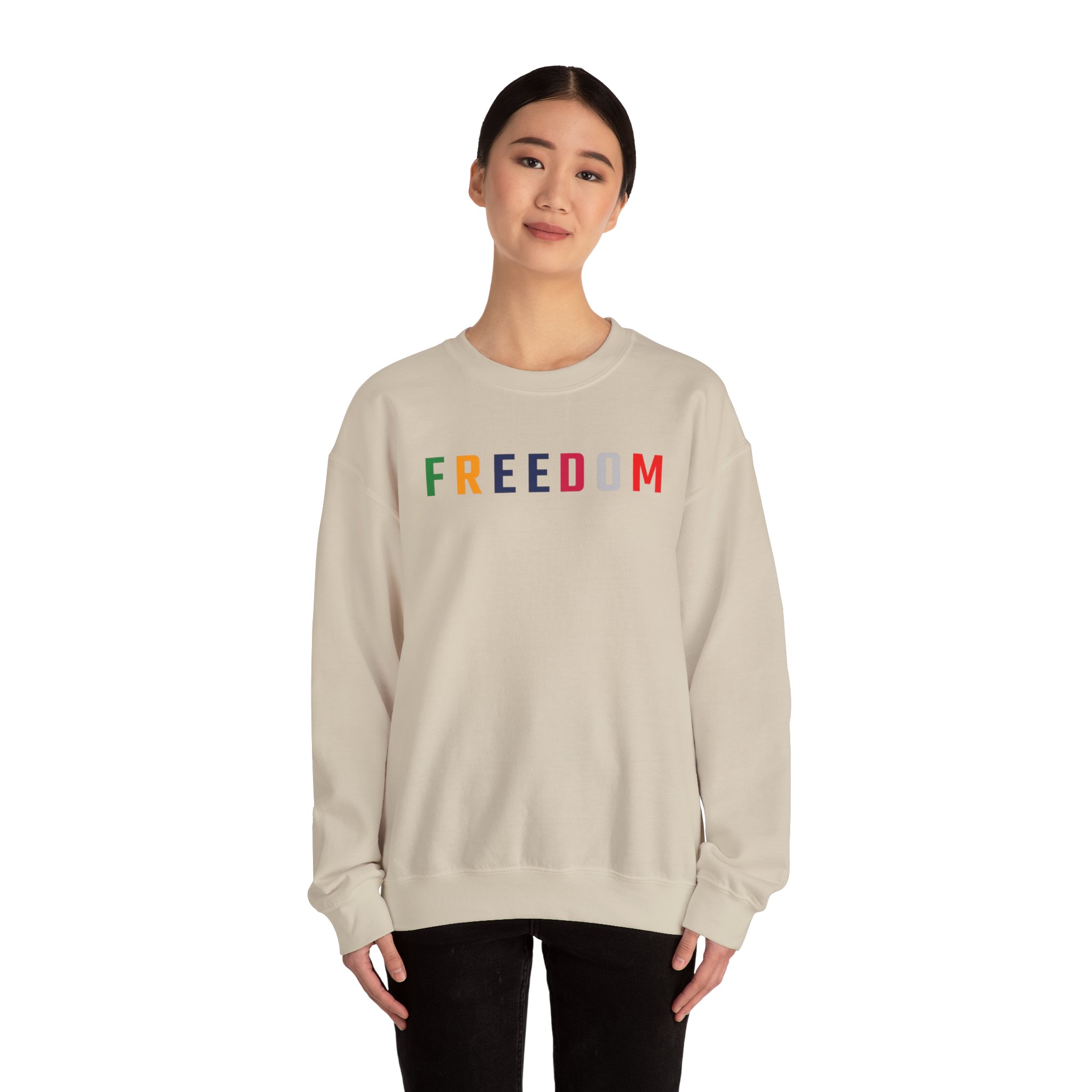 Freedom Crewneck Sweatshirt — "Freedom" Front & Raised Fist Back (Since 1776) - Image 38