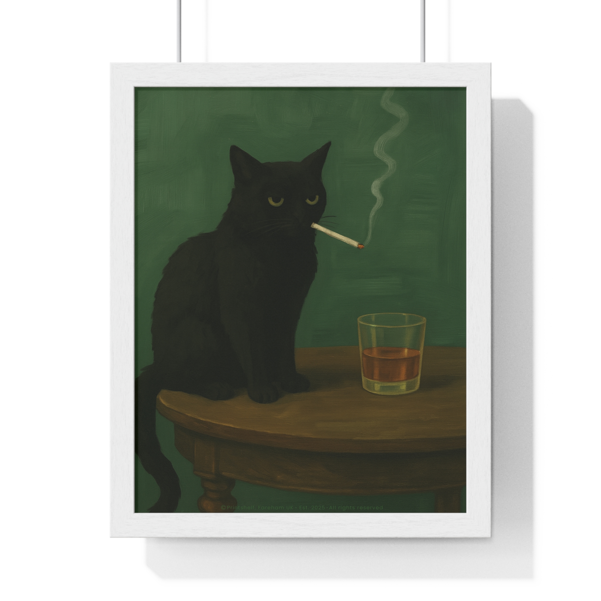 Framed Poster — Noir Cat with Whiskey & Cigarette Wall Art - Image 10